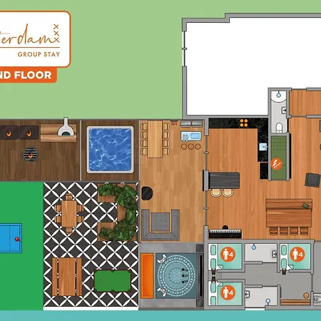 Amsterdam Group - 26 Beds - Jacuzzi & Sauna